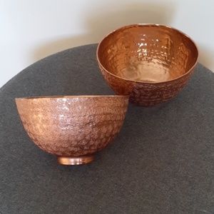Hammered Copper Bowls Set